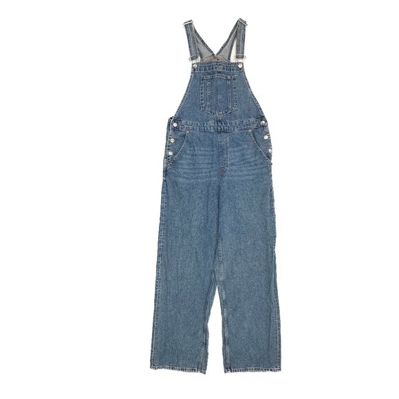 Divided H&M Overalls Women's size 4 Medium Wash Blue Denim Jeans - Picture 1 of 5